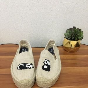 Soludos Espadrille Slip-on Panda Embroided Size 9